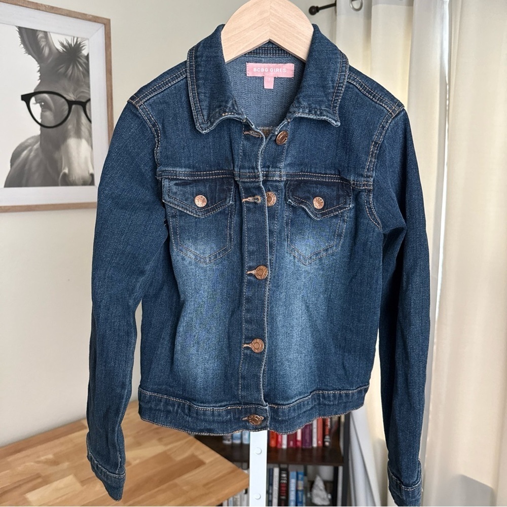 BCBG GIRLS BLUE DENIM JACKET SIZE 7 - Picture 2 of 8